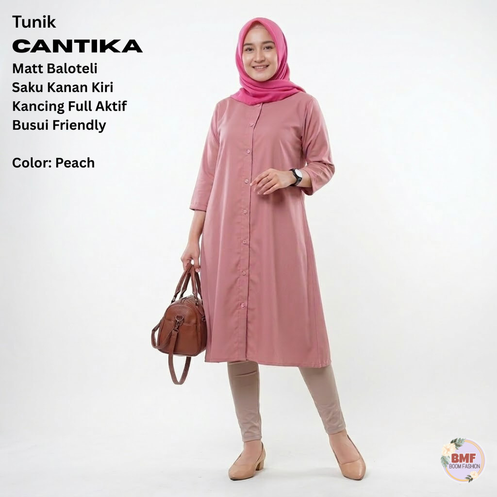 BOOM - Tunik Cantika Jumbo L XL XXL 3XL Pakaian Muslim Wanita Tunik Wanita Fashion Muslim Jumbo