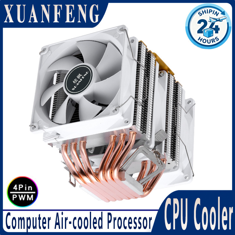 XUANFENG Computer air Cooling Dual Tower 6 Heat Pipe Cooler CPU Fan Compatible LGA2011 x99 E5 2066 1