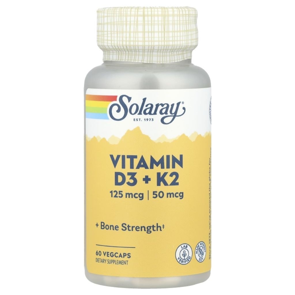 Solaray Vitamin D3 K2 5000 IU isi 60 120 Capsules