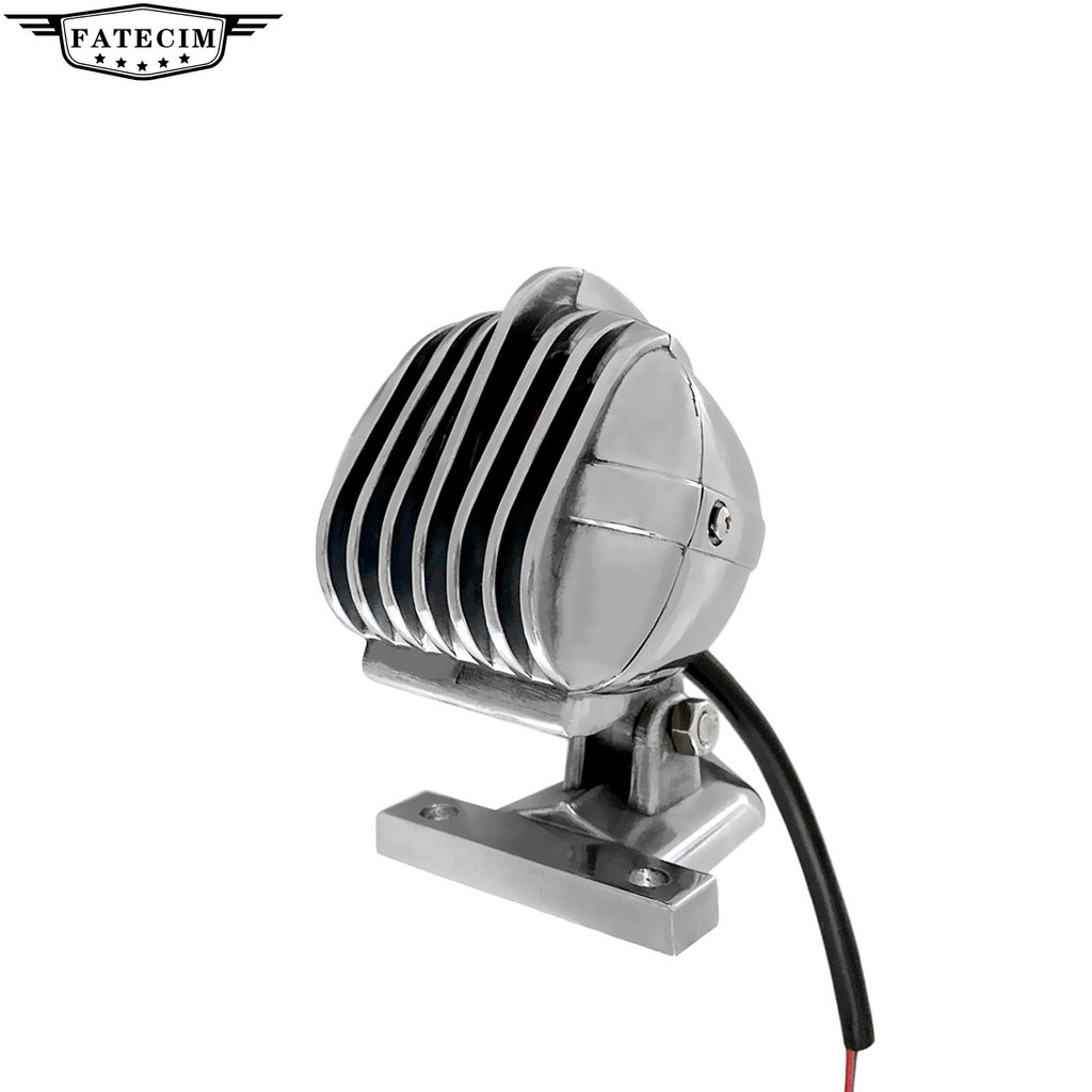 Lampu Rem LED Motor Retro Aluminium Baru Untuk Chopper Bobber