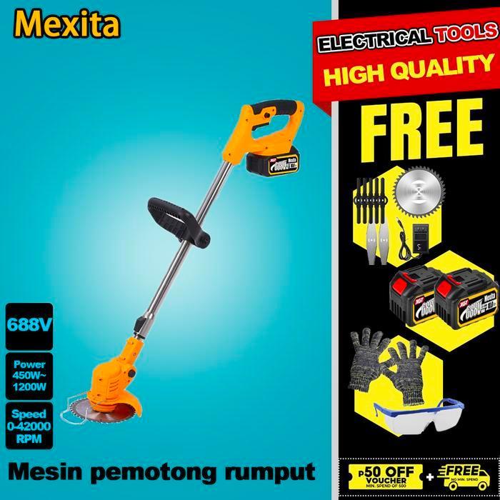 Unit Mesin Saja - No Bar - No Aksesoris MEXITA 588V Mesin Potong Rumput Pemotong Rumput Listrik Pema