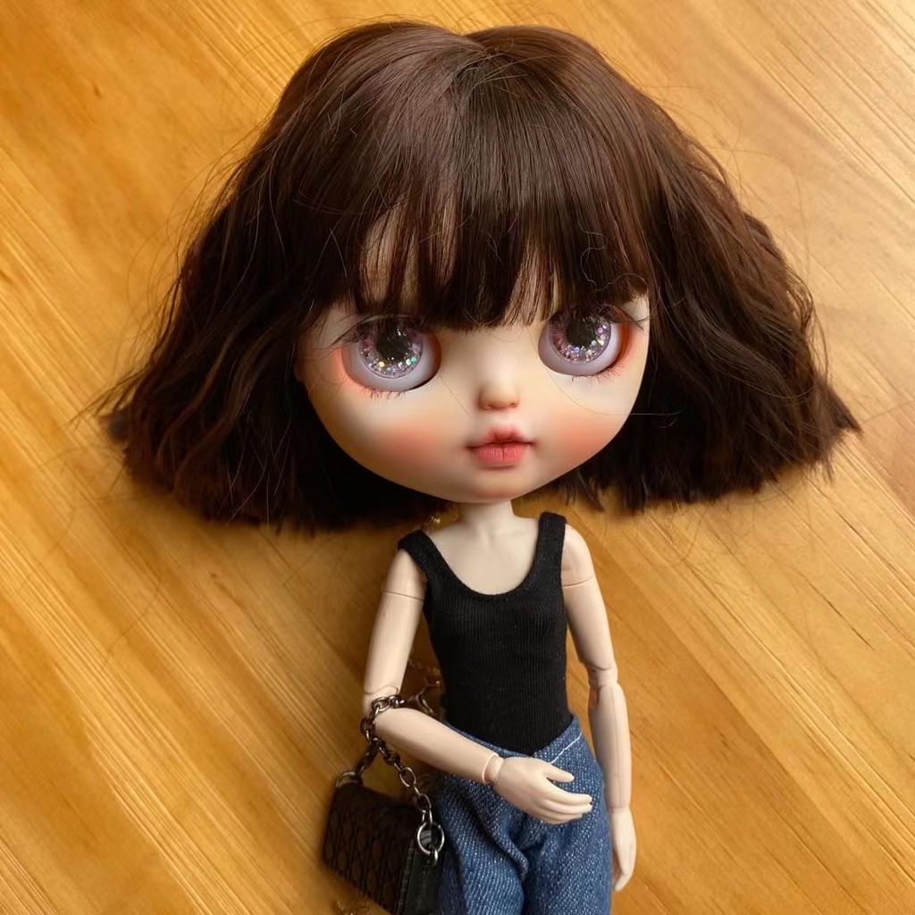 Blyth boneca peruca cabelo, acessórios boneca, peças y