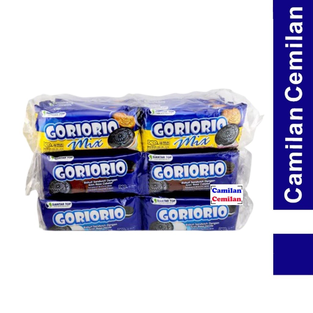 Goriorio Renteng Biskuit Sandwich Vanila Coklat Mix - Netto 20x14gr