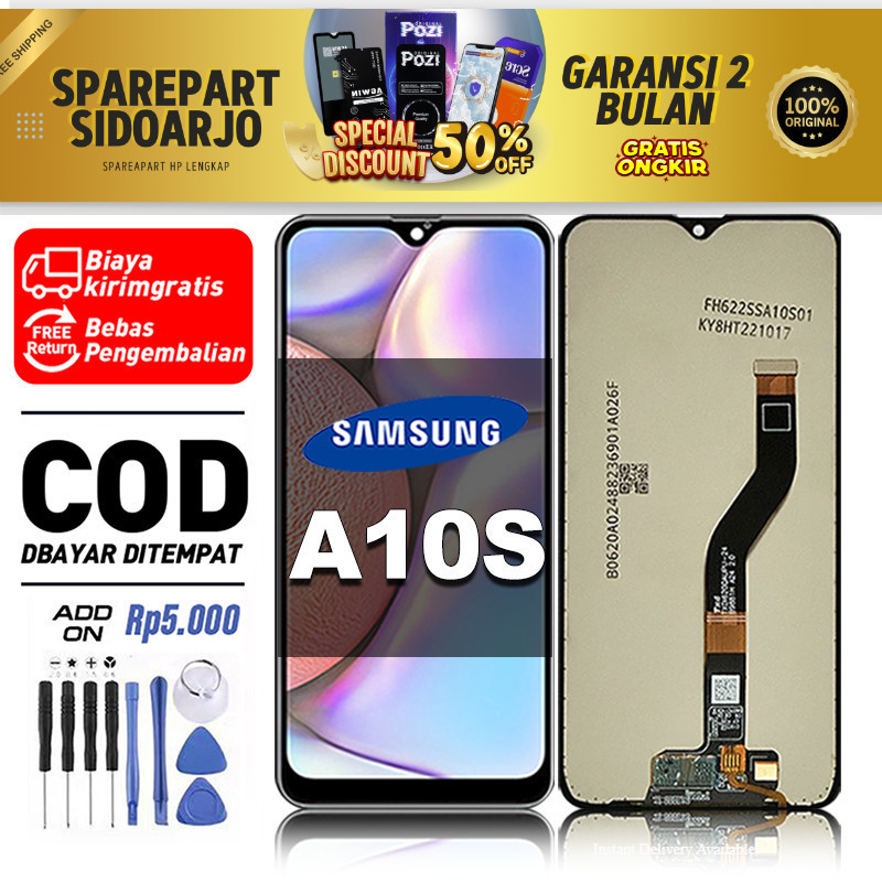 LCD Samsung A10S Touchscreen Fullset-Original Compatible For Glass Touch Screen Digitizer ori-asli C
