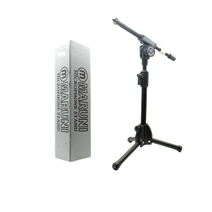 Stand Mic Maruni Pendek / Tiang Mic Pendek Hitam FREE HOLDER Accessories - Stand Pendek