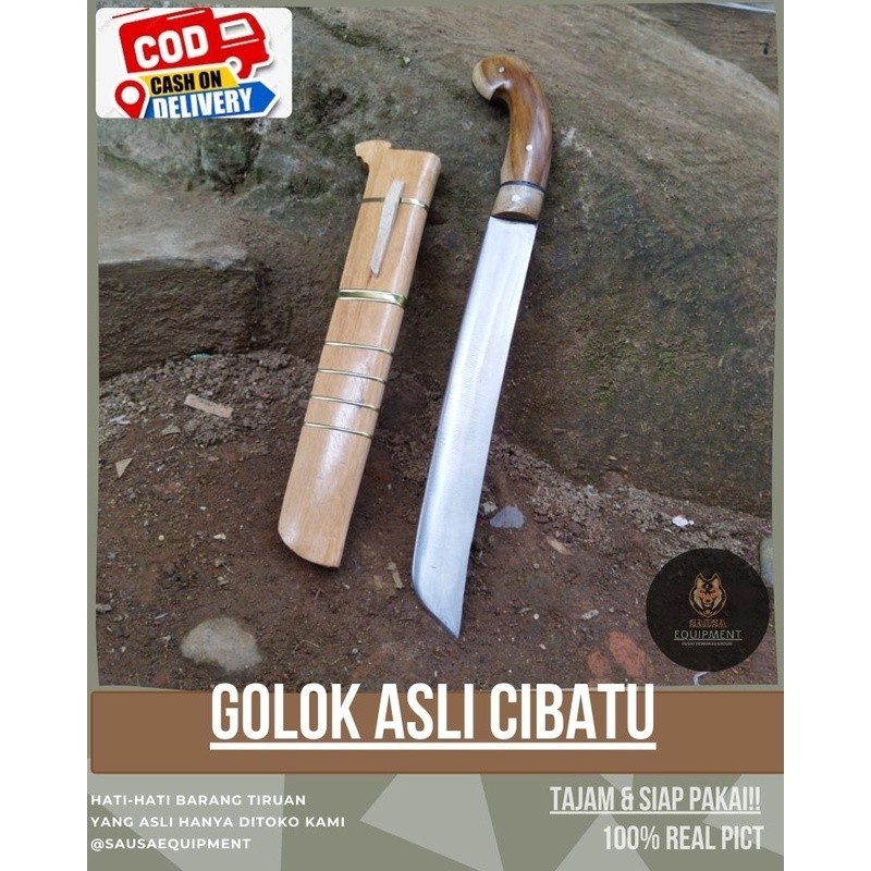MS16 (markas) GOLOK ASLI CIBATU BAJA PER FULL TANK MODEL SFN PEMOTONG BAMBU KUPAS KELAPA SERBA GUNA 