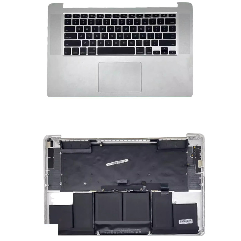 Original 98% new15" A1398 Silver 2012-2015 Top Case Palmrest UK US Russian Keyboard Part for MacBook