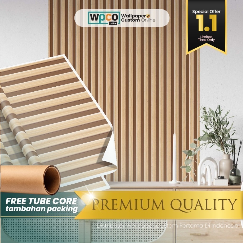 Stiker Dinding - Stiker Dinding Wall Panel - Stiker Dinding Motif Kayu Panel - Stiker Dinding Gambar