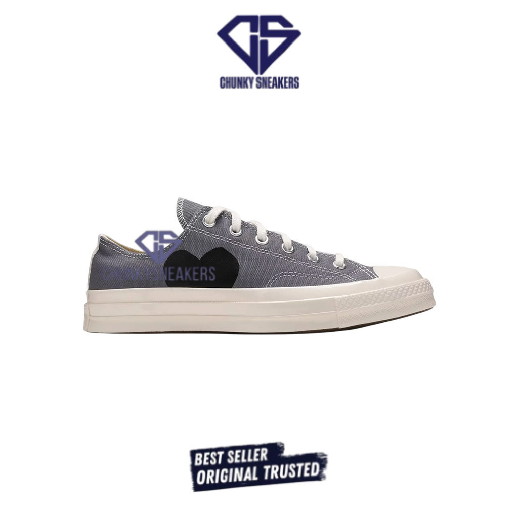 Sepatu Converse 70s CTAS LOW x CDG PLAY Steel Grey 100% Original BNIB