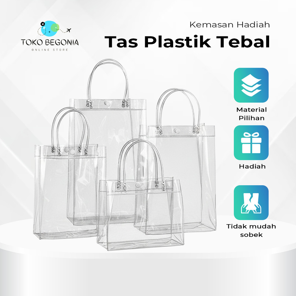 Totebag Transparant | Tas Mika Souvenir Ulang Tahun Bening/Tas Belanja/Goodie bag