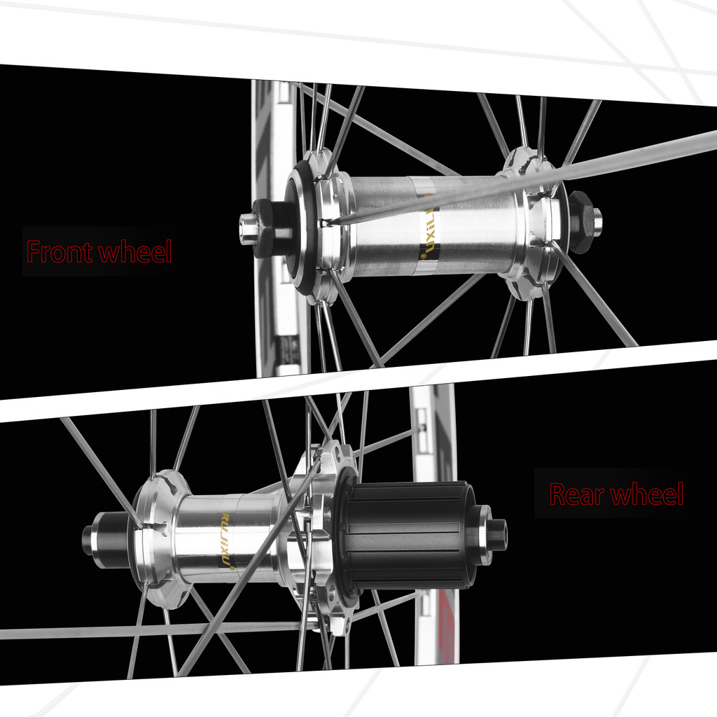 RUJIXU 700C Silver Bike Wheelset Frame, Road Wheel Pack, V Cdisc Brake, Lap Brake, Straight Fixed Ge