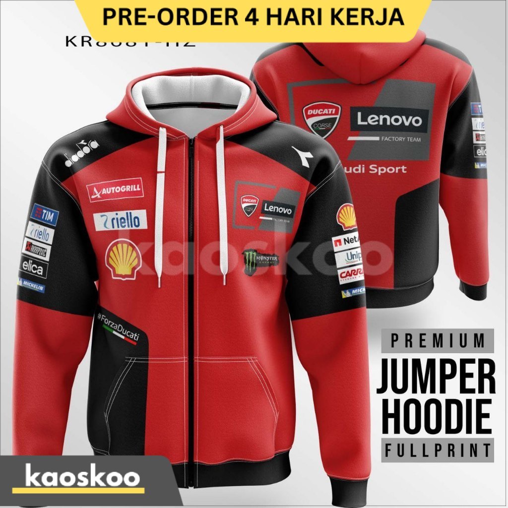 Jaket Motogp Ducati Motogp 2025 Hoodie Zipper