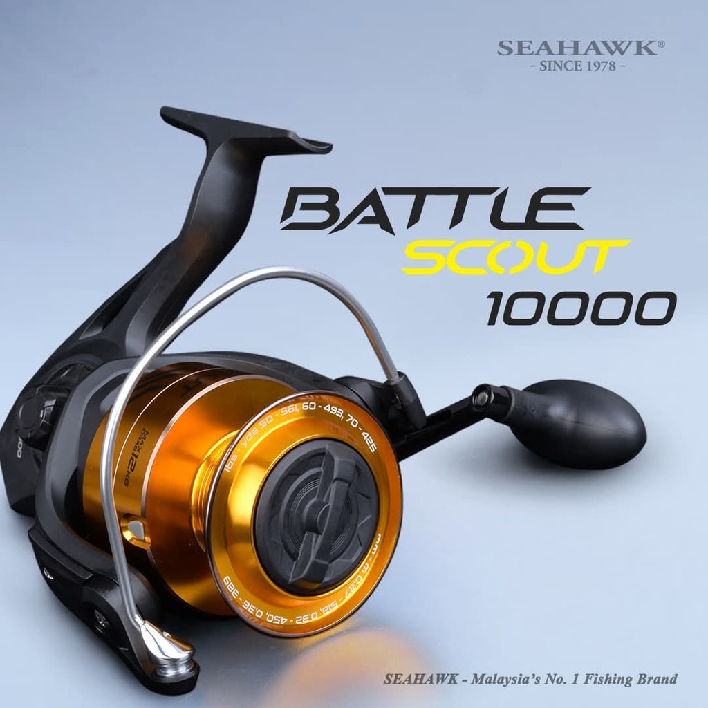 SEAHAWK Reel Spining  Battle Scout 10000 Graphite Body - Fishing Reel
