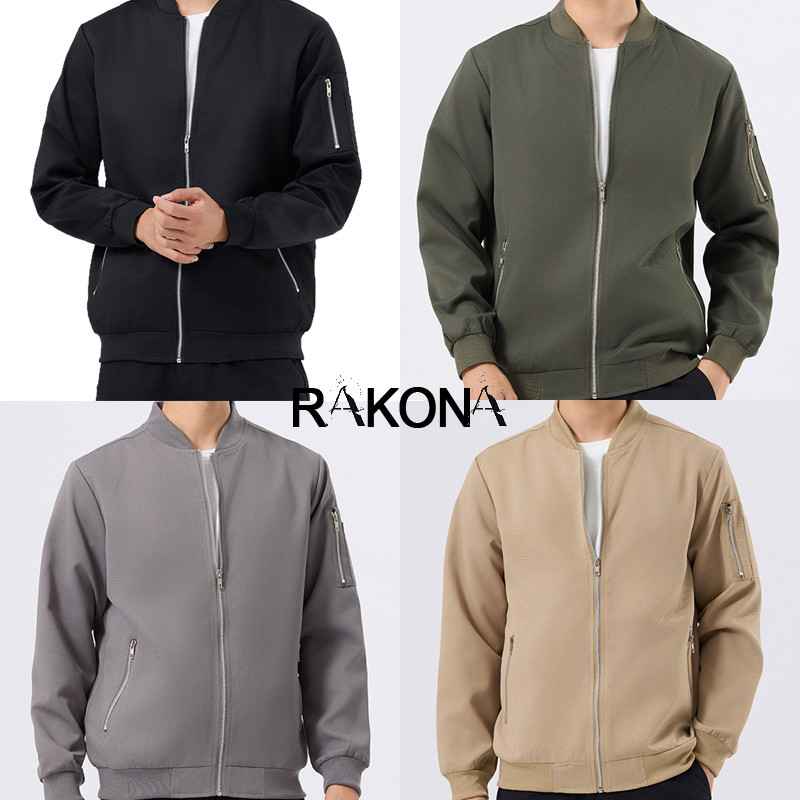 Jaket Pria Berkerah Tegak Seragam Baseball Tipis Yang Stylish.