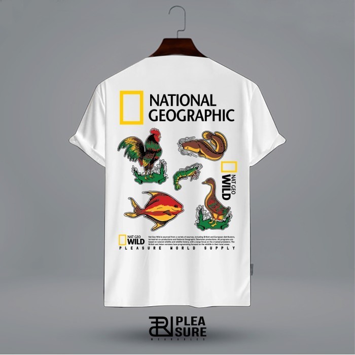 Tshirt National Geo Wild Parodi Pecel | Pleasure World - Hitam, XL