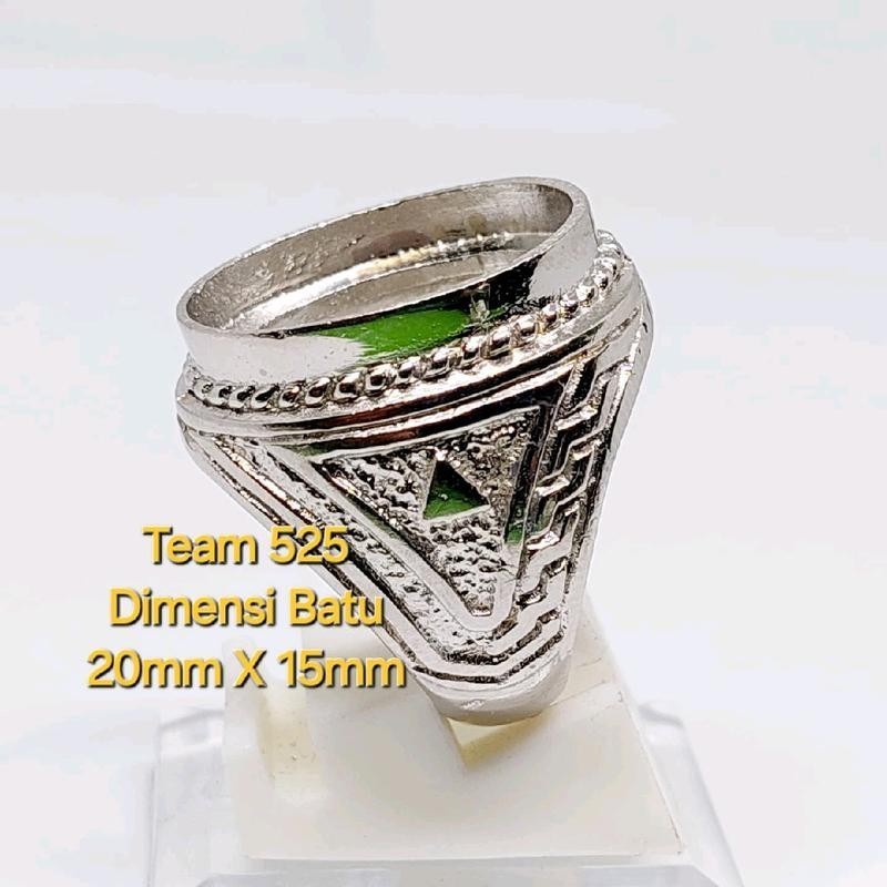 Cincin pria ring alpaka silver dim 20mm x 15mm tempat batu akik / rindu akik