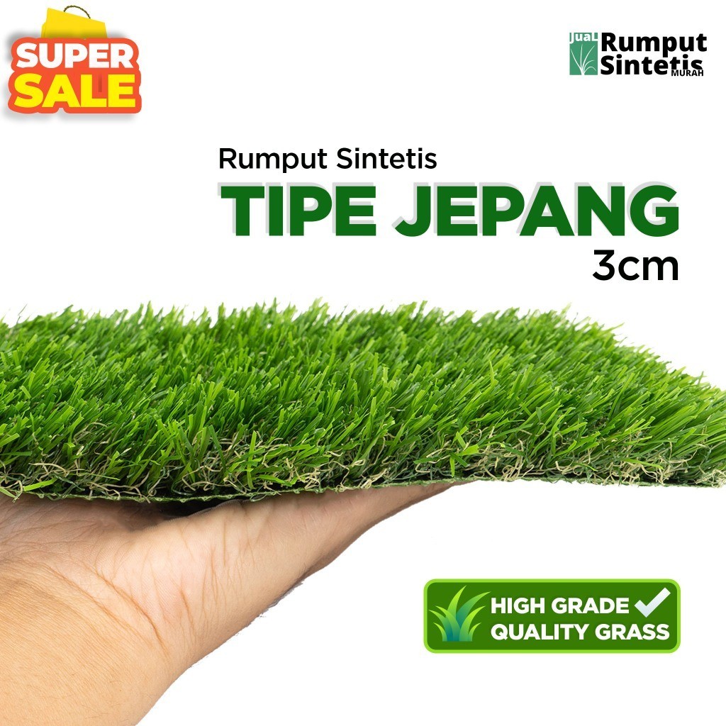 Karpet Rumput Sintetis, Rumput palsu, Rumput Jepang 3cm