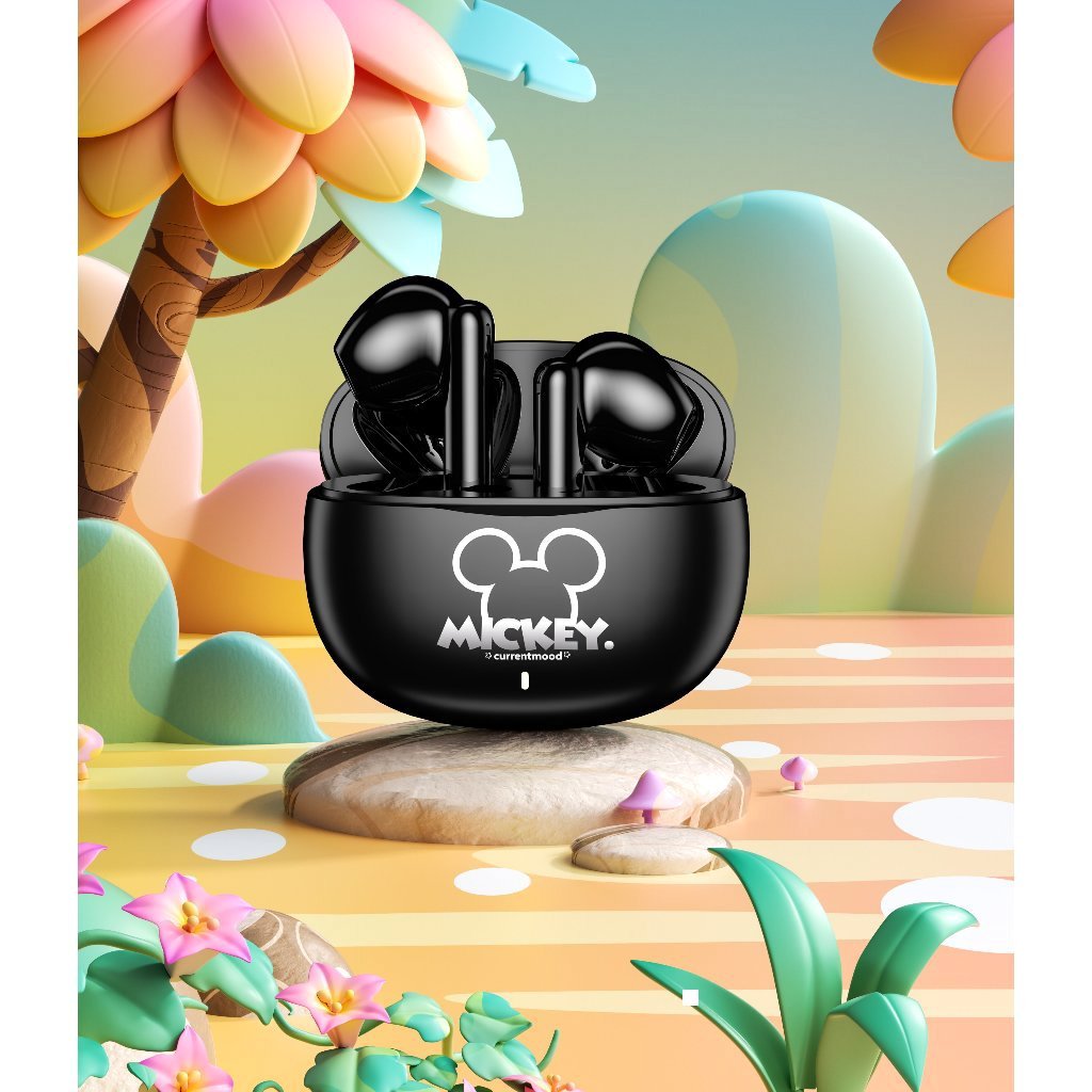 Disney J-01 Earphone Bluetooth Nirkabel V5.3 TWS HiFi Musik Olahraga Headset Mini Earbuds dengan Mik