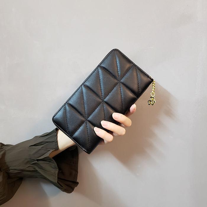 Promo Dompet Wanita Panjang Import Zipper Dompet Hitam Polos Dompet Perempuan Fashion Dompet Cewek K