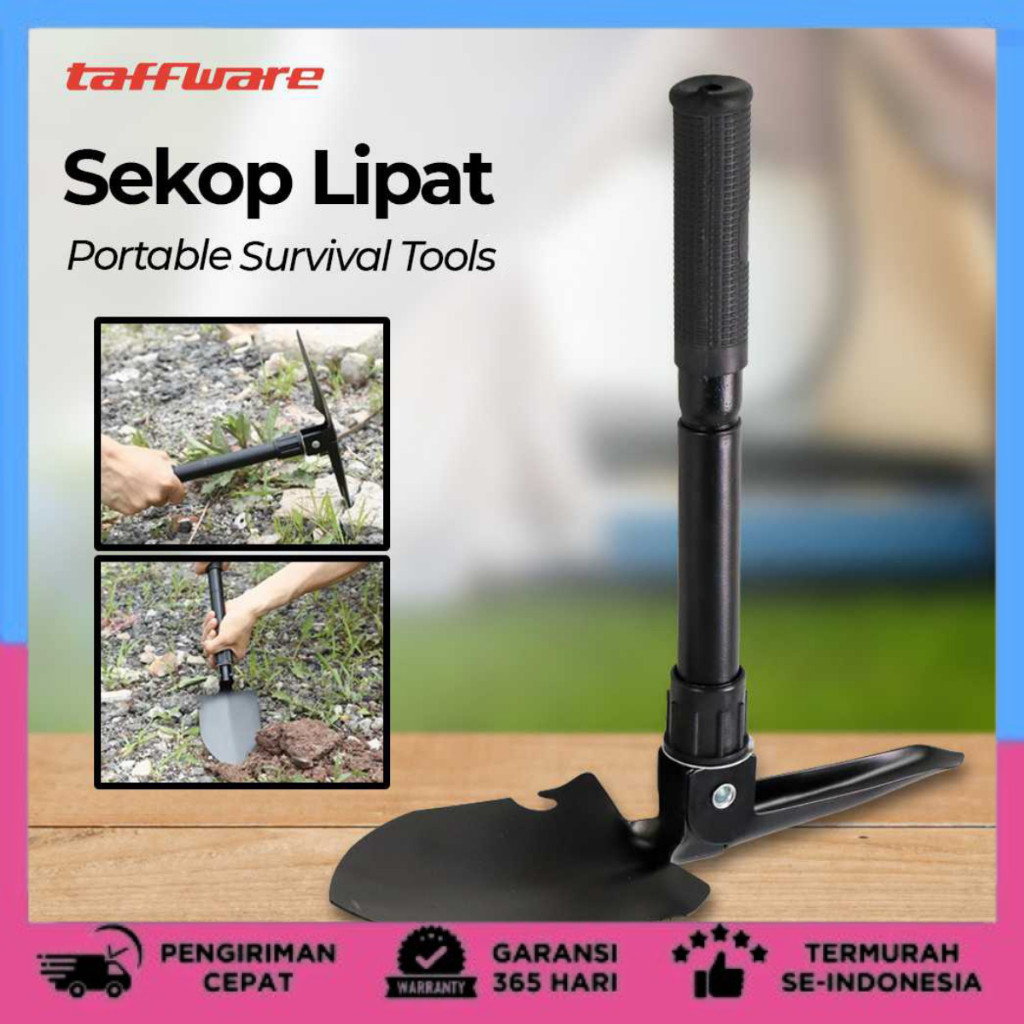 Pacul Sekop Lipat Militer Portable Survival Tools Survival Kit Outdoor Camping Army Alat Sekop Skop 