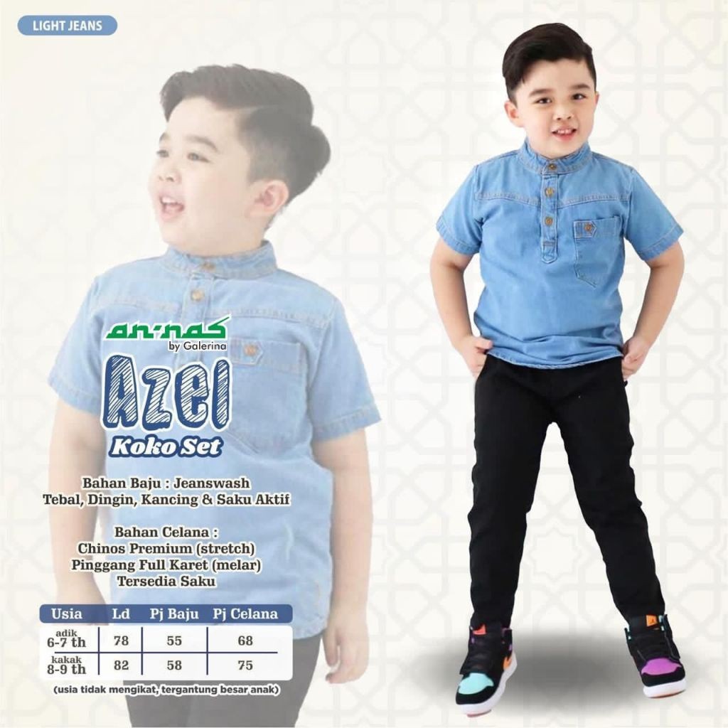 1601    Azel setelan kemeja Koko dan celana chinos anak laki-laki by Annas  // NOVIISTUFF