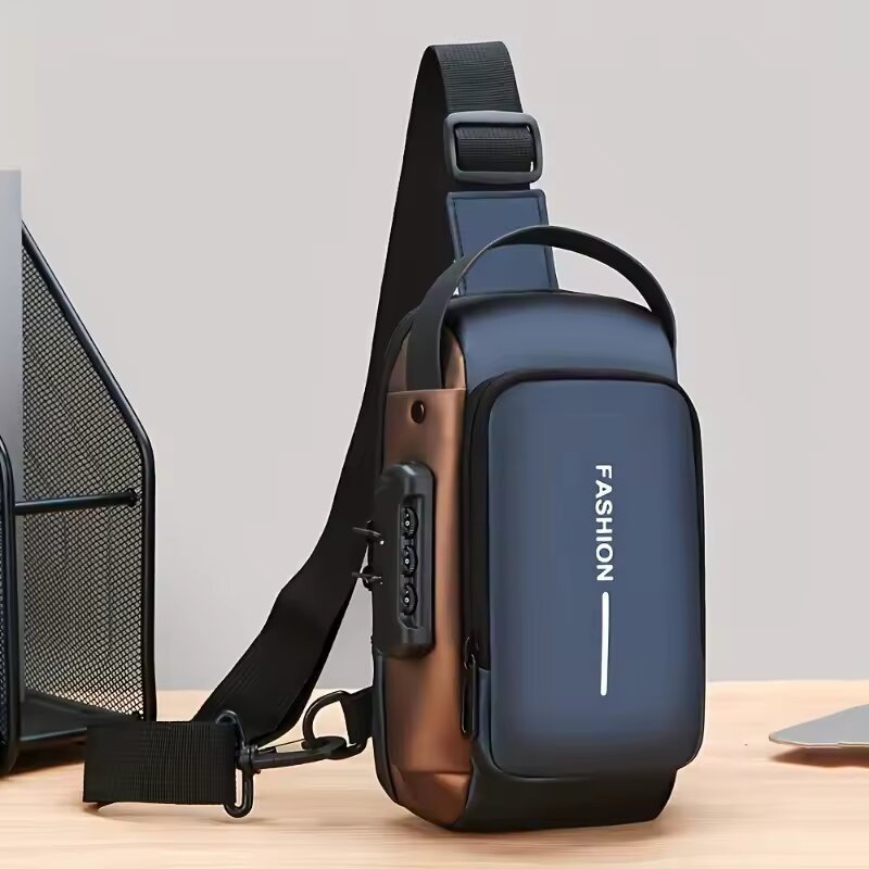 VALSHION Tas Selempang Pria Kecil Waterproof USB Fashion Stylish Multifungsi Sport Trendy Bag Anti M