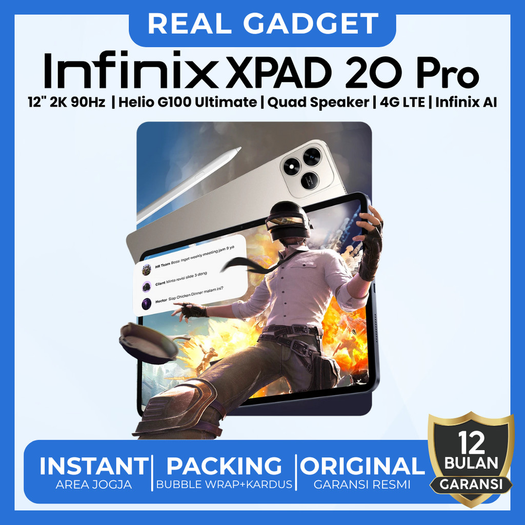 Infinix XPad 20 PRO 8/128 - 8/256 LTE   Table 12 inch 11inch Helio G100 Ultimate Original Murah Gara