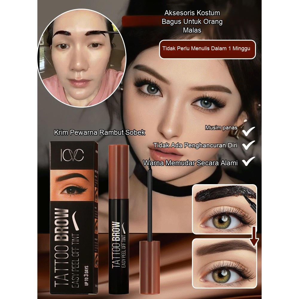 Tahan 1 Minggu  Pewarna Alis Peel Off Praktis Tinta Alis/Peel Off/Tahan Lama
