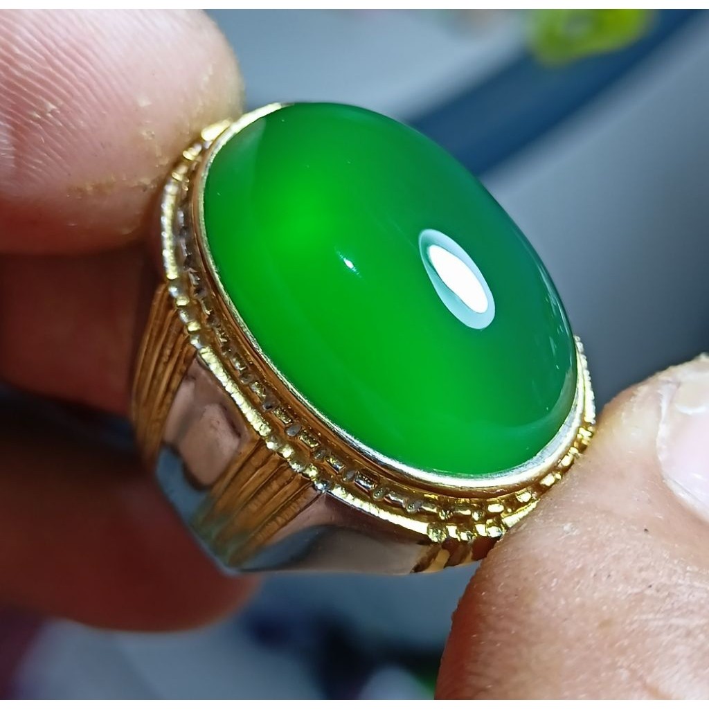 Cincin Batu Natural Hijau Garut Kristal Sufer Top Quality