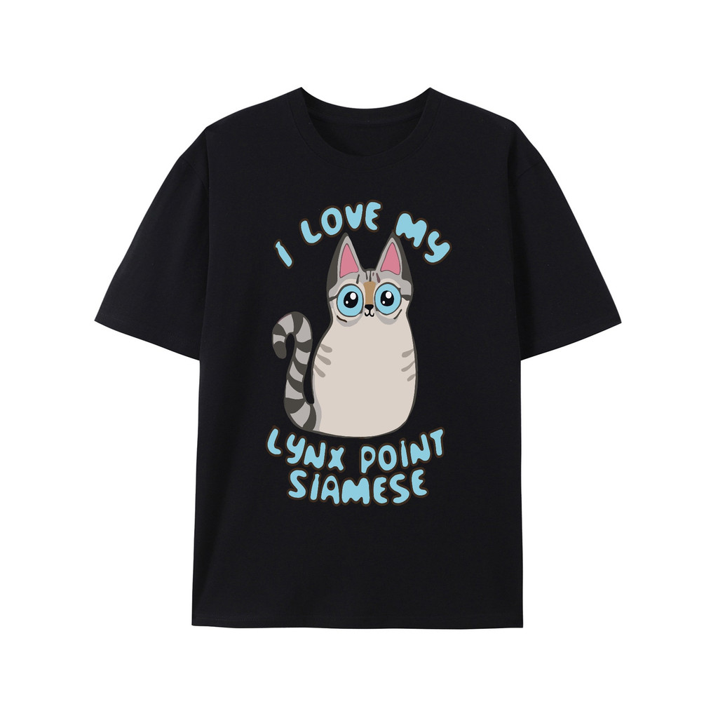 Kaos Edisi Terbatas - I Love My Lynx Siamese Cat, Desain Lucu