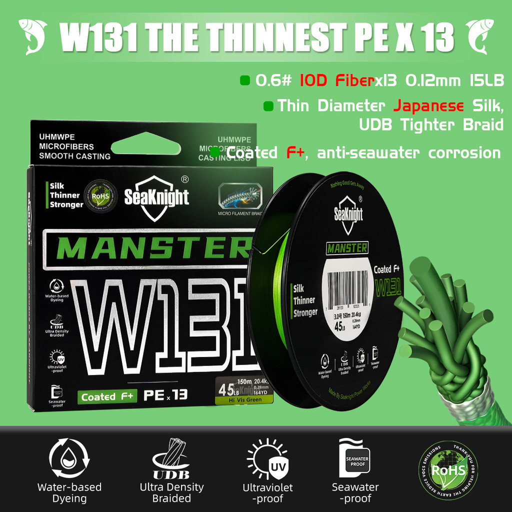 SeaKnight Brand W131 Series Ultra-Smooth 13 Strands Fishing Line The Thinnest Diameter PE Seawater-p