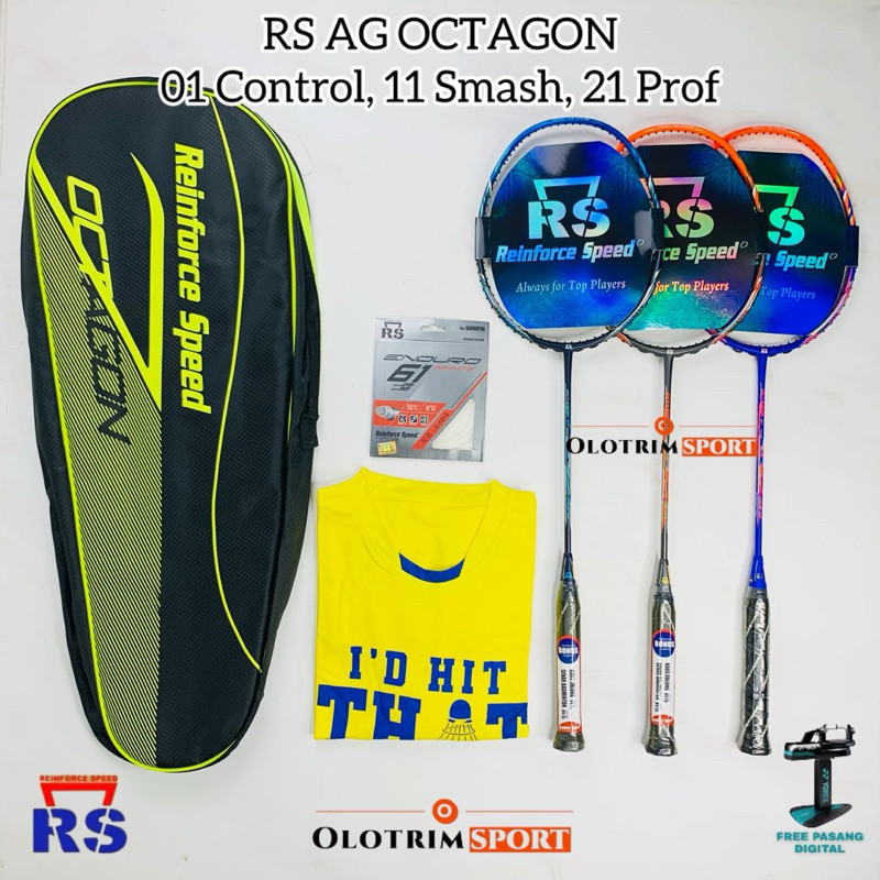 Raket Badminton RS AG OCTAGON 01 02 CONTROL 11 SMASH 12 SPEED POWER 21 PROF CONTROL Original