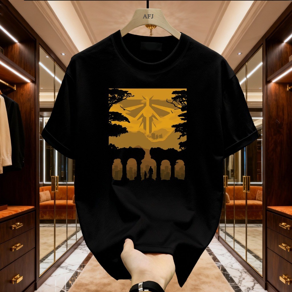 T-Shirt Pria & Wanita The Last of Us Logo Firefly Kuning - Baju Kaos Custom Desain Eksklusif Sablon 