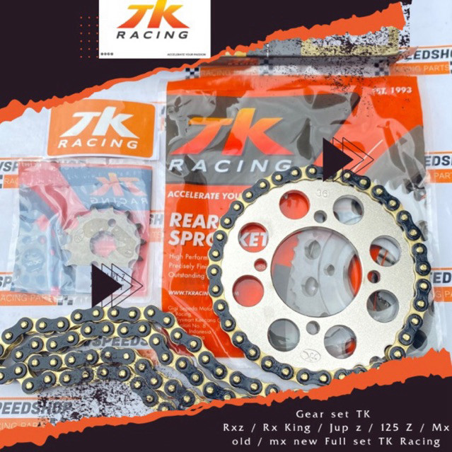 GEAR SET TK RX KING & RANTAI TK HS 428 BLACK GOLD
