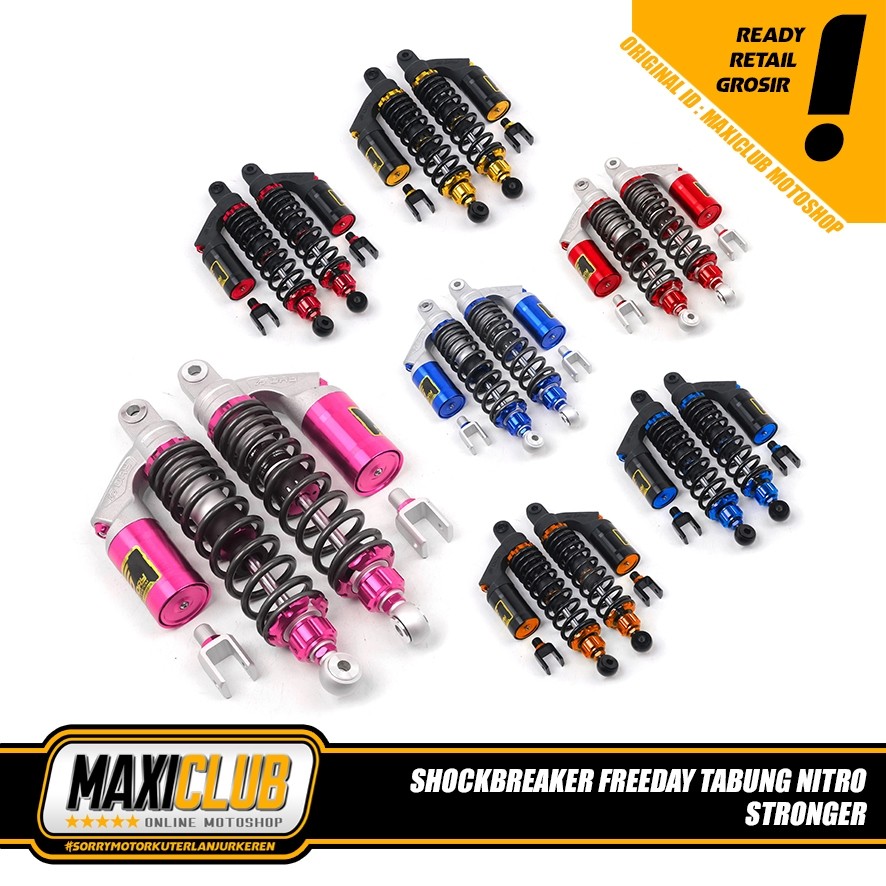 Shockbreaker Tabung Shock Belakang Matic FREEDAY STRONGER NITRO 280mm 320mm 340mm Nmax Old New  Aero