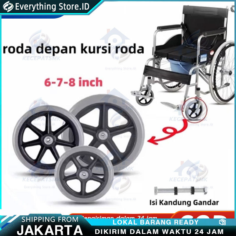 6/7/8 inci Roda Depan Kursi Roda/ Roda Depan Kursi Roda Trevel / Roda Kursi Roda