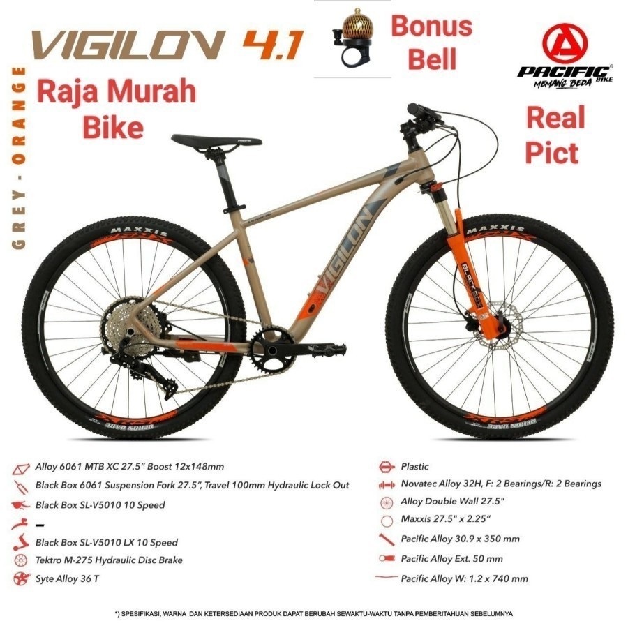 PROMO Sepeda Gunung MTB Pacific Vigilon 4.1 27,5 Inch Sepeda MTB 27,5 Inch Pacific Vigilon 4.1 12 Sp