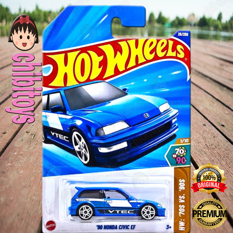 Hot Wheels 90 Honda Civic EF Biru Diecast Mobil JDM Hatchback
