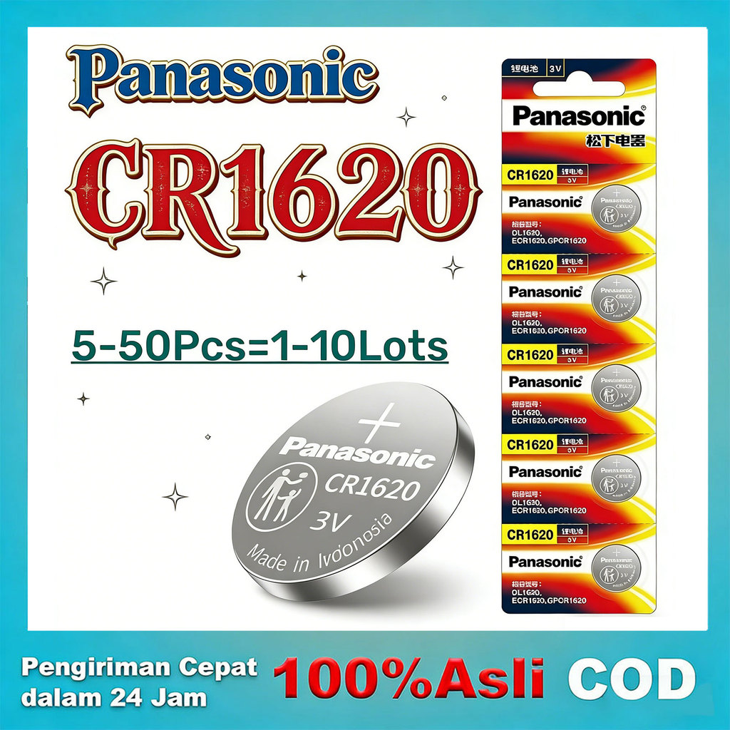 5 PCS 100% Asli PANASONIC CR1620 CR 1620 3 V Baterai Lithium Untuk Menonton Kalkulator Jam Remote