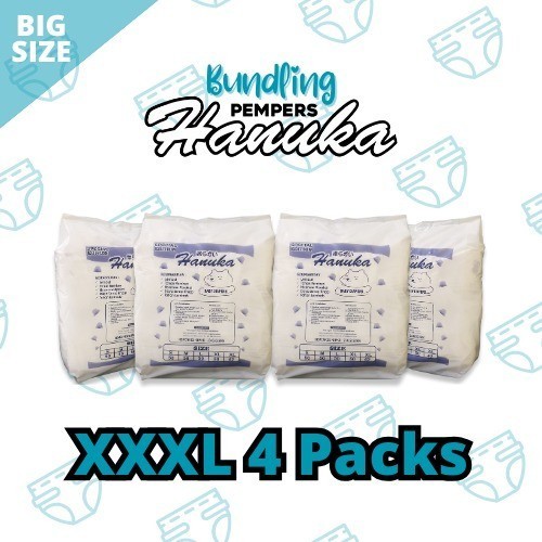 [Risnis Shop]  Bundling Hemat Pempers Baby Hanuka XXXL 4 packs