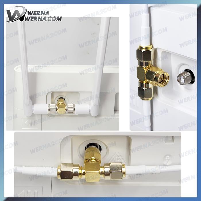 Konektor Splitter Adapter T SMA male to Dual SMA Female