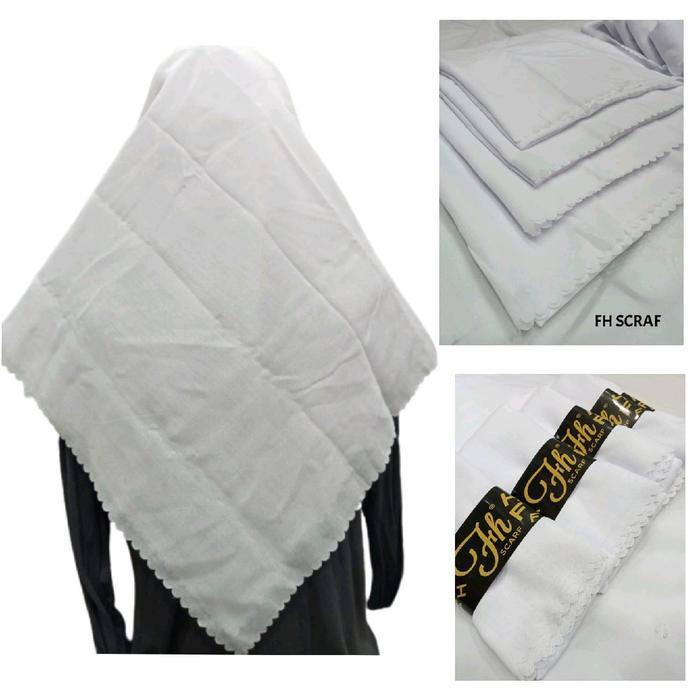 jilbab segi empat jilbab sekolah khusus warna putih - Bella Square, 110cm x 110cm