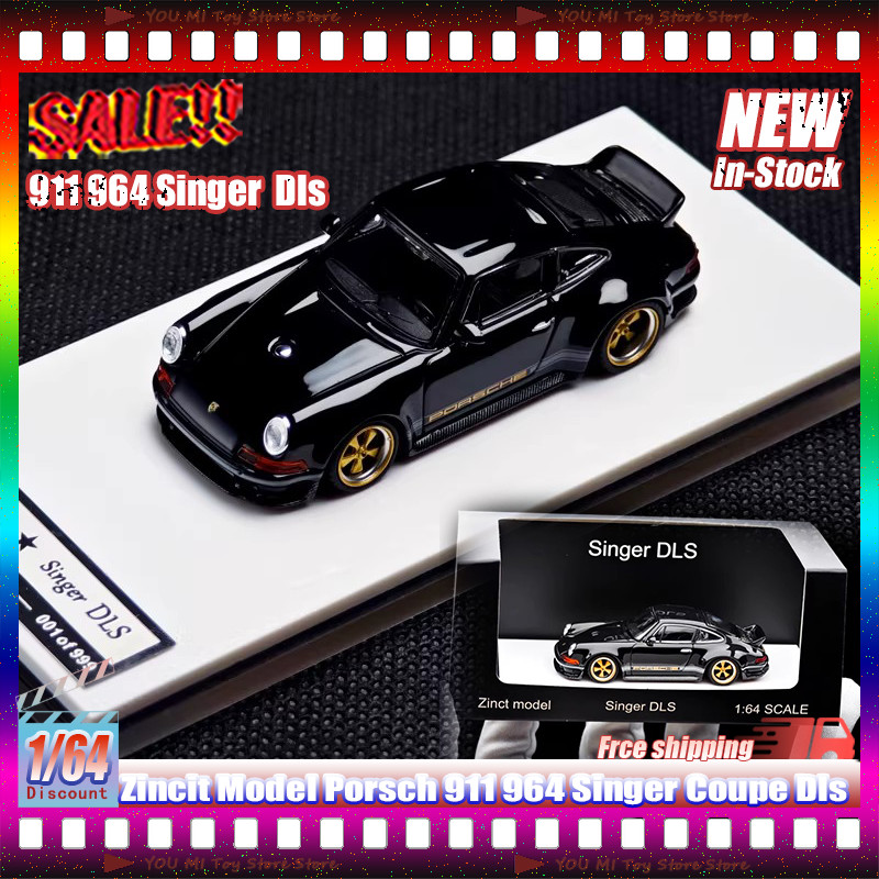 1:64 New Zincit Model Porsch 911 964 Singer Coupe Dls Miniature Alloy Die-Cast Model Custom Children