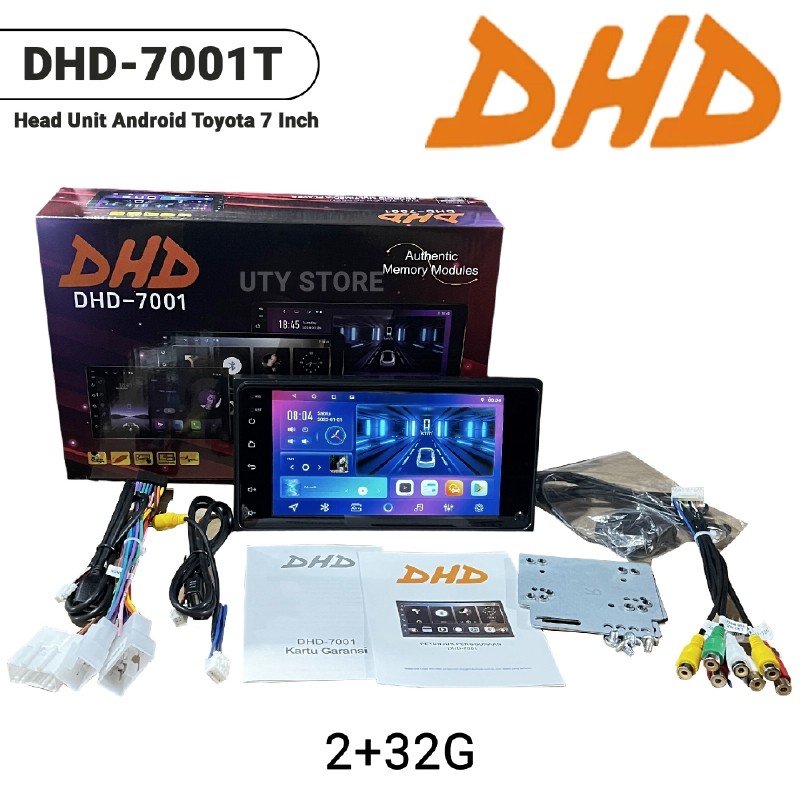 Head Unit ANDROID 7 Inch (Plug and Play Ukuran dan Socket TOYOTA) Double Din Tape Mobil Android DHD-