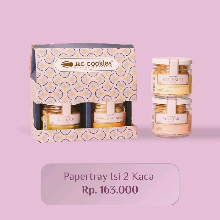 Promo Paket Hampers Papertray Toples kaca JNC Cookies/Hampers kekinian/Hampers Murah - Hampers isi 4