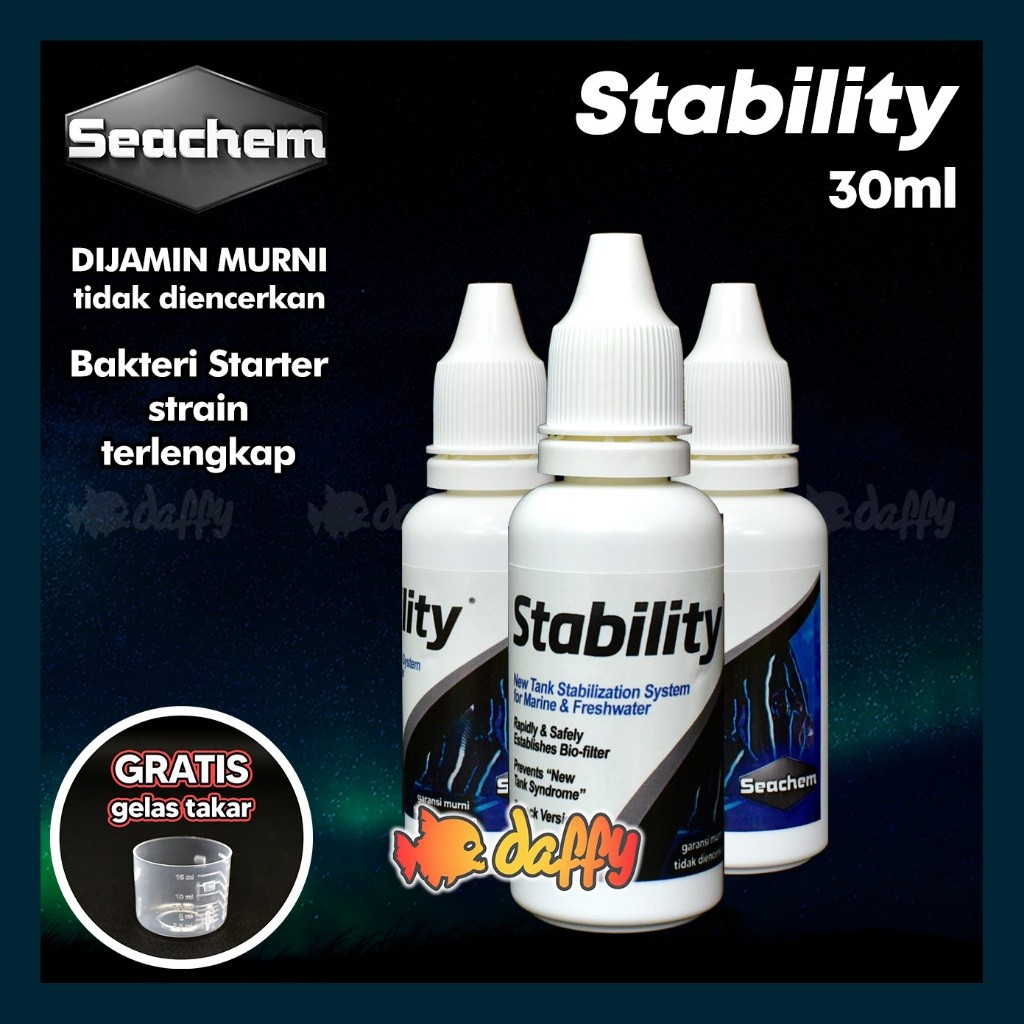 Seachem STABILITY 30ml Bakteri Starter akuarium kolam air tawar air laut