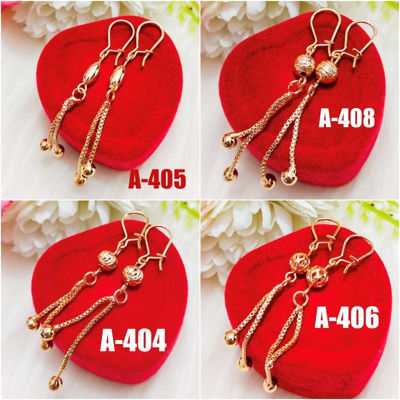 anting kait jurai gold - anting bola gantung panjang lapis emas 18k#TrendyJewelry