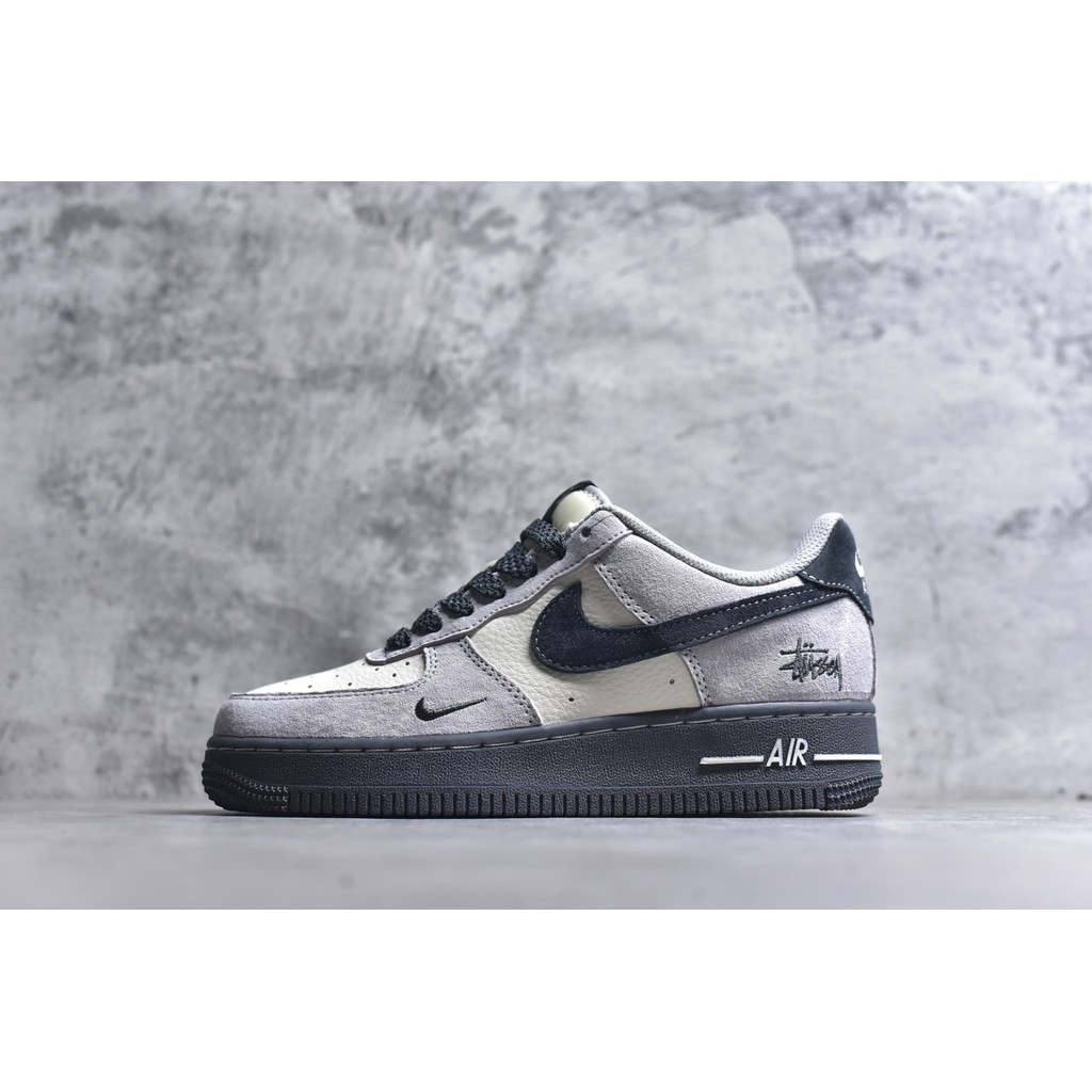 Nike AF1 '07 Low Stussy Abu Putih Sock Hitam Hijau Sepatu