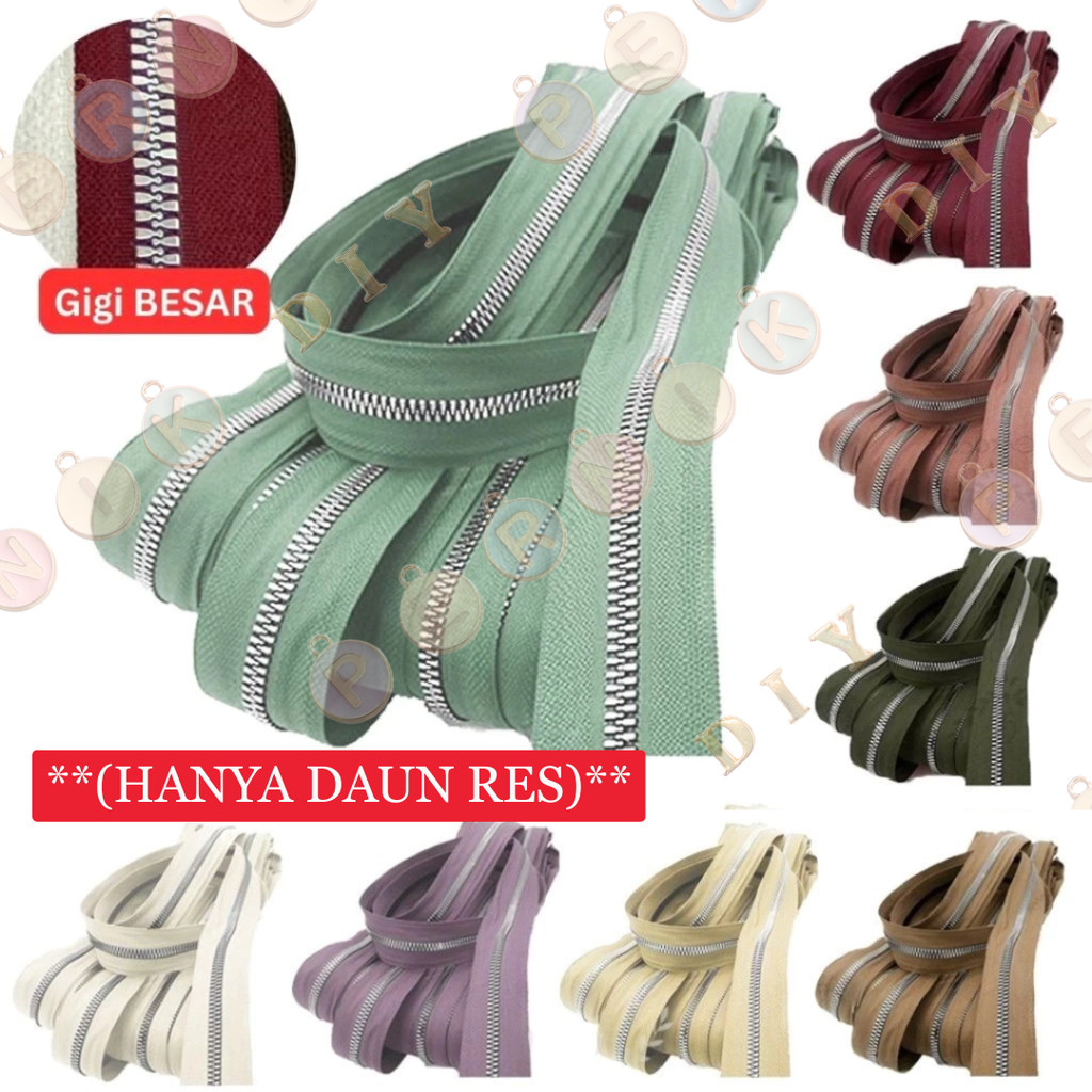 Daun Resleting BESI (2 Arah - GIGI BESAR) BESI No. 5B Nekel - Aksesoris Tas (IMPORT)