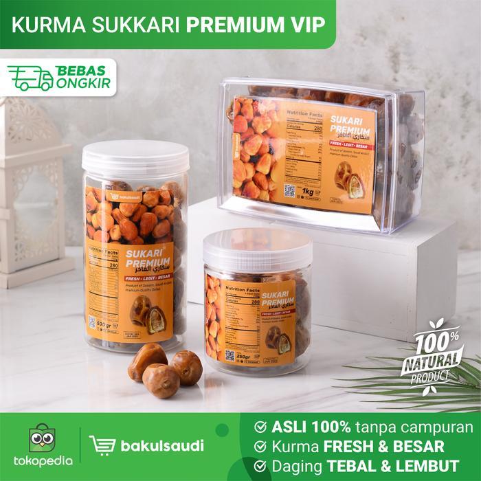 Kurma Sukkari Premium VIP Lembut Original 100% Jumbo / Kurma Raja Kurma Sukari Basah Premium Asli - 